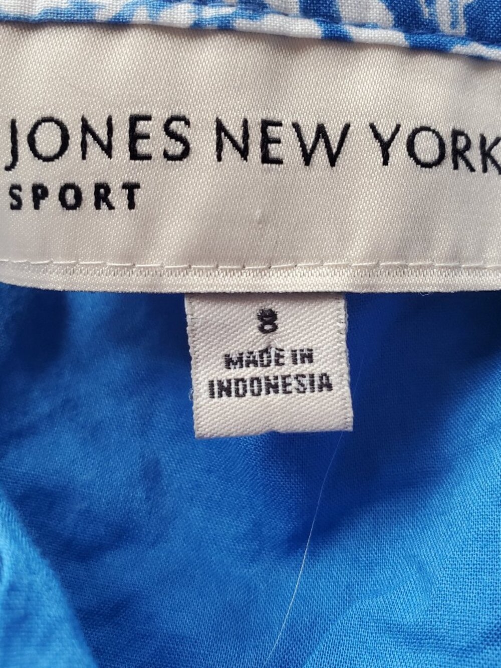 Jones New York Sport Cotton Maxi Skirt Size 8 Blue Paisley Tiered Lagenlook Long - Picture 9 of 10